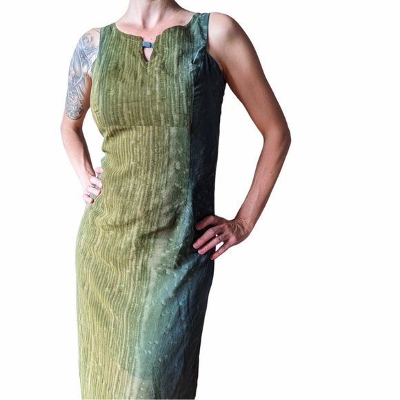 Ou Empereur Ou Rien Green and blue sleevless midi dress - Picture 3 of 16